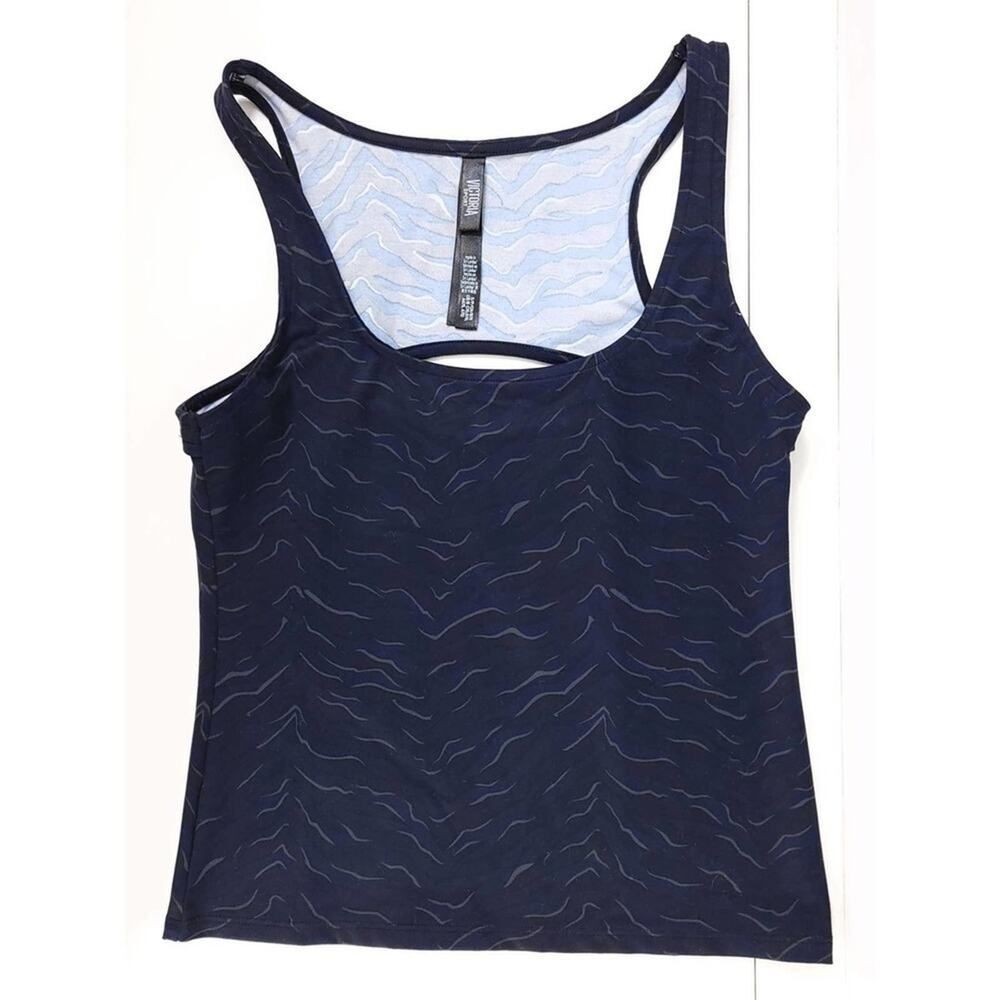 5 for $25 Victoria Sport Navy Blue Racerback Cutout Crop Top